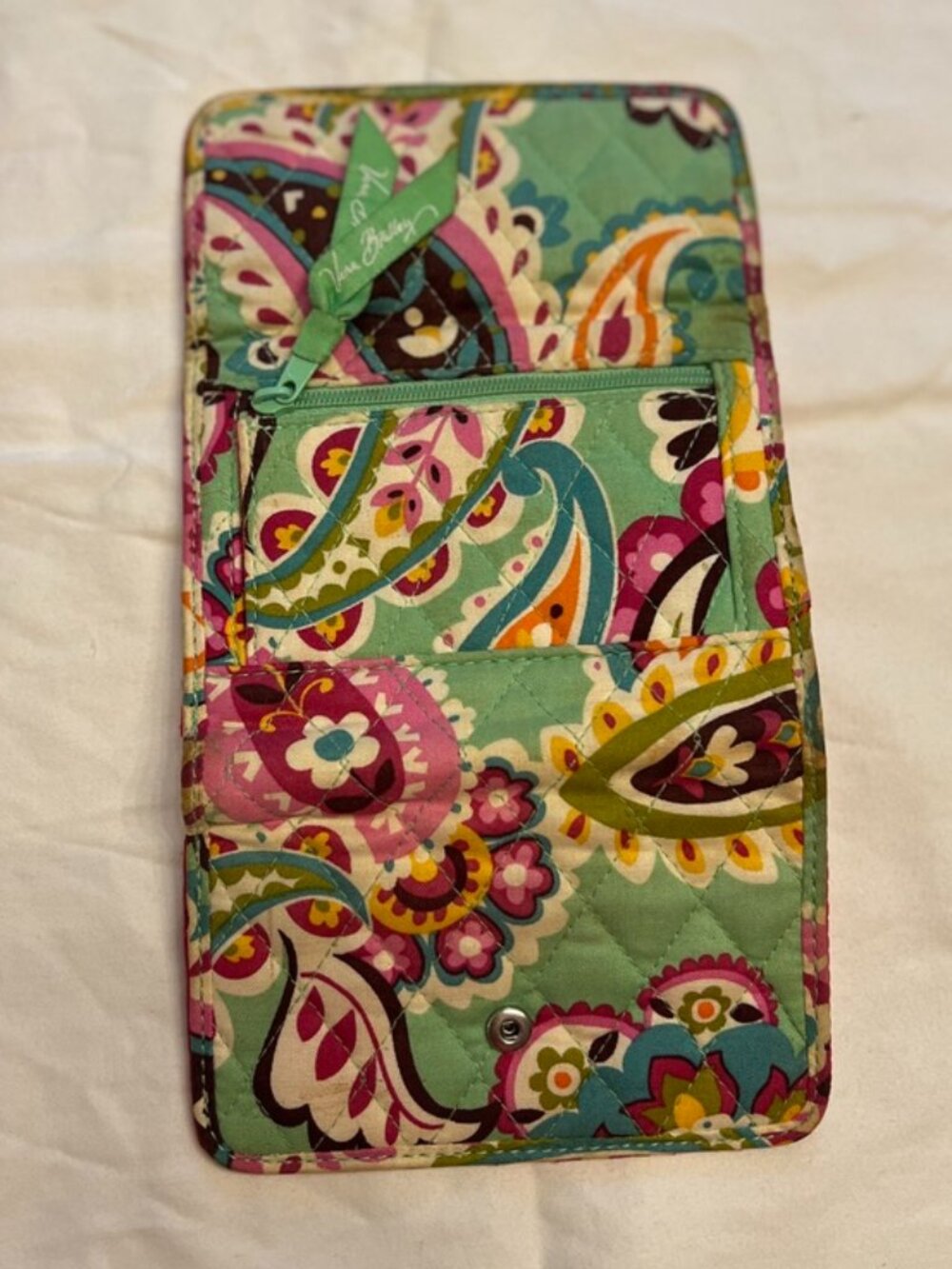 Vera Bradley Tutti Frutti Euro Wallet - Retired Quilted Cotton Trifold - Picture 7 of 12